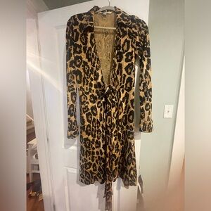 DVF leopard print wrap dress